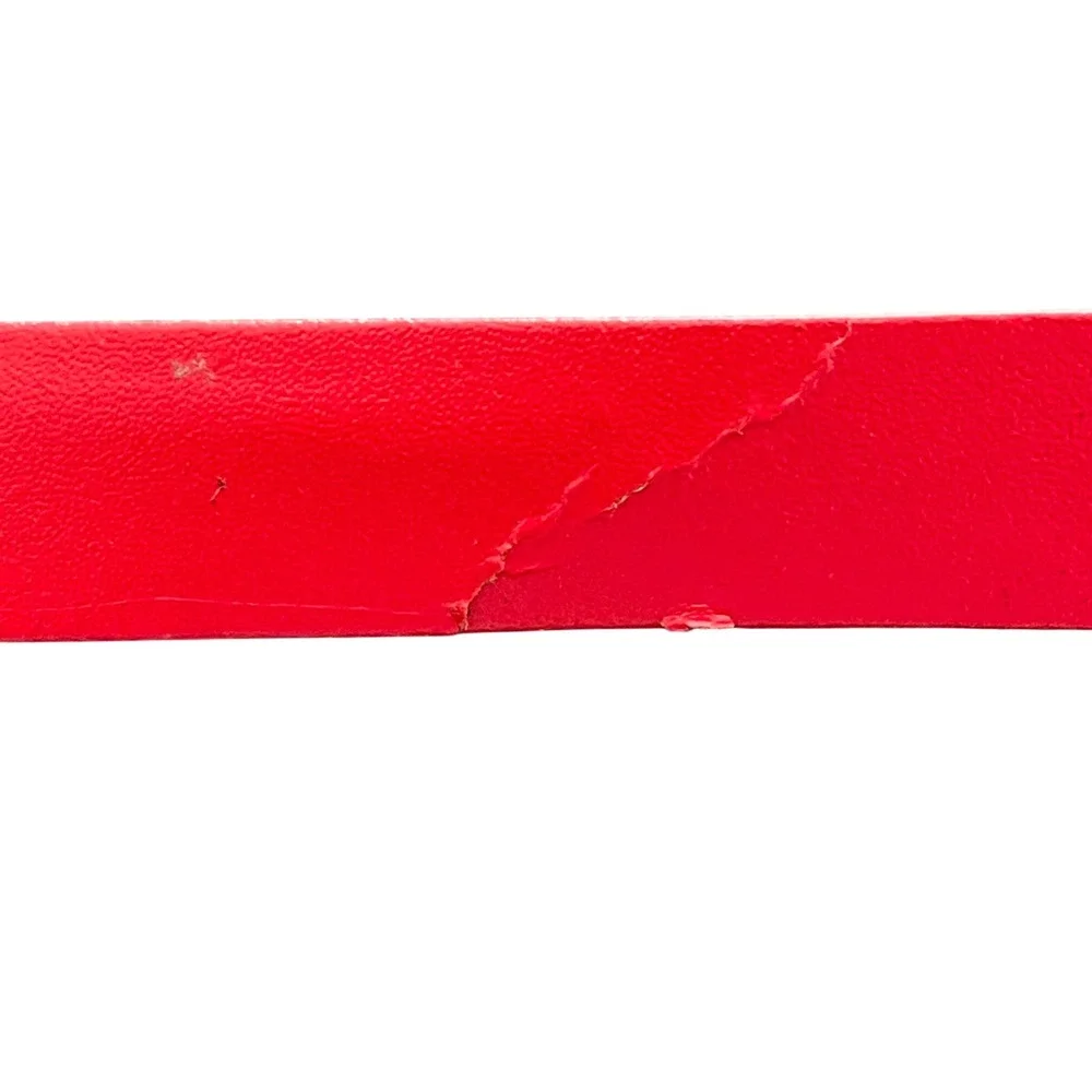 Vintage BLW Red Leather Belt D Ring Buckle Medium Women 80s 90s‎